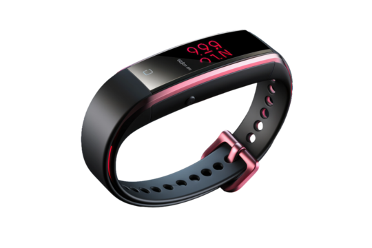 Stylish Pink Band Wrist Watch. on a White or Clear Surface PNG Transparent Background.