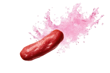 Red Substance Sprinkled on White Background. on a White or Clear Surface PNG Transparent Background.