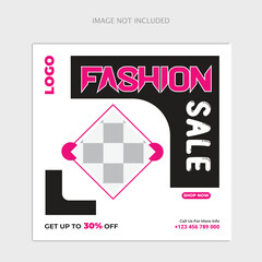 fashion sale social media post banner design template. discount fashion sale social media post banner design