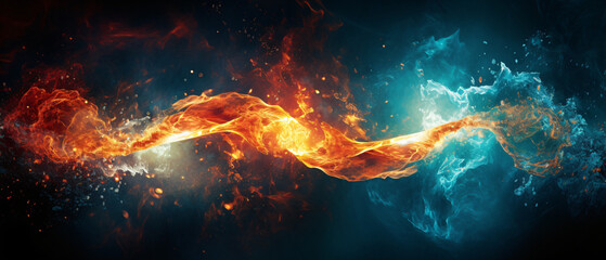 Fusion of fire and water in the form of an infinity ..