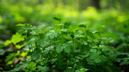 Obraz premium fresh mint leaves. Mint is a popular herb used in cooking and herbal remedies.