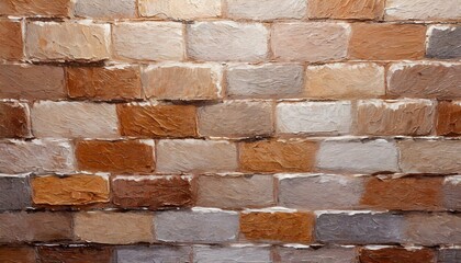 Obraz premium Brick illustration background, texture art, oil painting style.