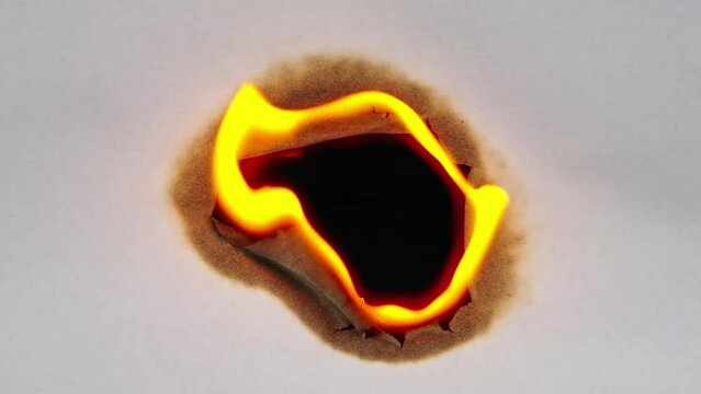 burning paper from center hole fire.