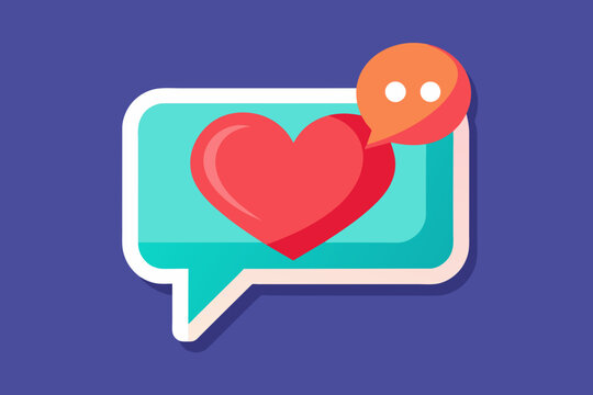 heart with speech bubble icon. Valentine's Day Ideas. Love letter notification.