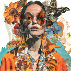 Contemporary art collage, modern design. Retro fashion spring summer style. - 759604933