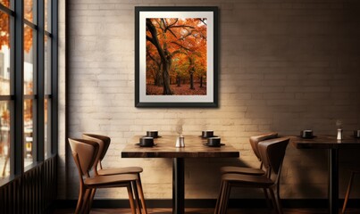 mockup art print in a cafe or restaurant setting 