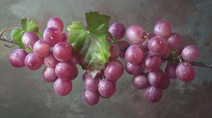 Grapevine texture background. Delicious, appetizing ripe grapes that are ready for harvesting. For advertisements, for banners, for wines, for wineries. Generative AI