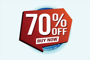 70% seventy percent off buy now poster banner graphic design icon logo sign symbol social media website coupon


