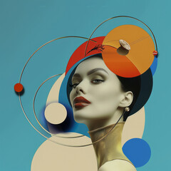 Contemporary fashion art collage, modern design. Retro style. - 759606132