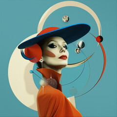 Contemporary fashion art collage, modern design. Retro style. - 759606135