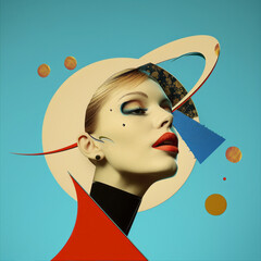 Contemporary fashion art collage, modern design. Retro style. - 759606137