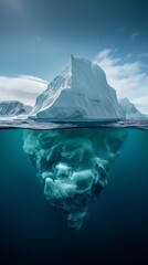 Majestic Iceberg with Visible Underwater Structure in Arctic Waters