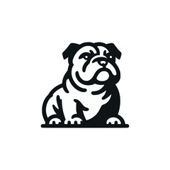 cute pet bulldog animal logo vector illustration template design