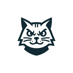 mad cat animal logo vector illustration template design