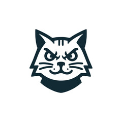mad cat animal logo vector illustration template design