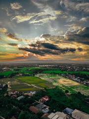 sunset over the city