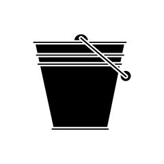 Bucket icon vector. Cleaning illustration sign. Basket symbol or logo.