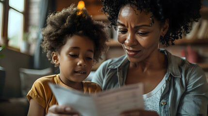 Mother cherishes heartfelt note from child, capturing a touching and intimate moment filled with love.