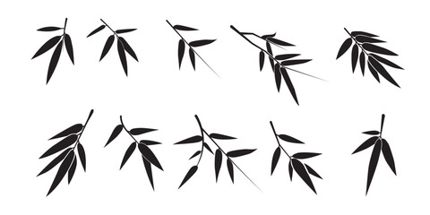 bunch of bamboo leaves vector eps 10	