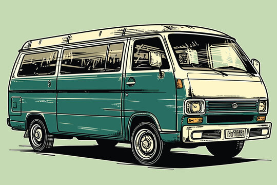 Hiace vector art illustration. 