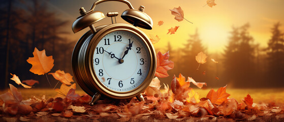 Image of autumn Time Change. Fall background concept