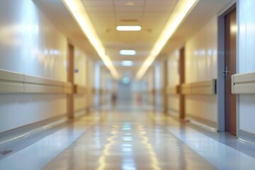 Abstract blur luxury hospital corridor.