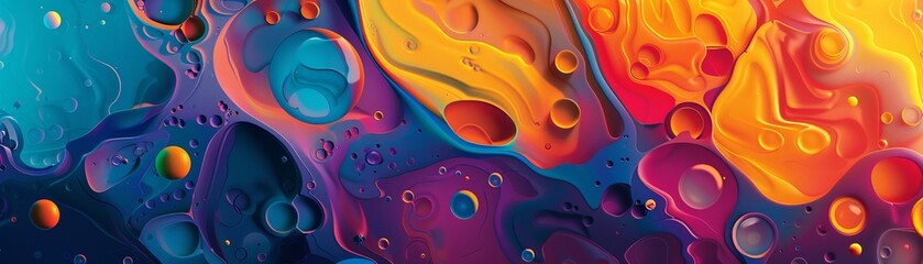 Create a digital artwork showcasing the concept of Querulent through abstract shapes and vibrant colors