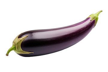 Purple Eggplant on White Background. on a White or Clear Surface PNG Transparent Background.