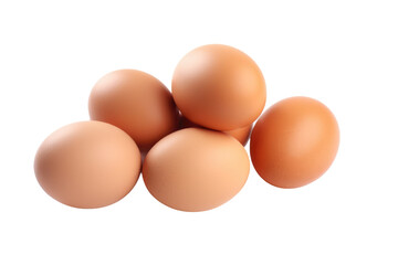 Stack of Eggs. on a White or Clear Surface PNG Transparent Background.