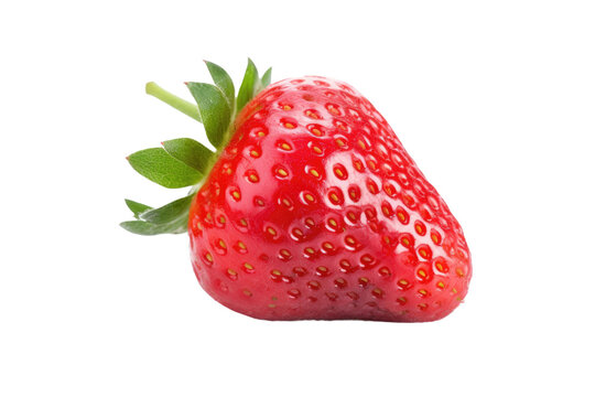 Close Up of Strawberry on White Background. on a White or Clear Surface PNG Transparent Background.