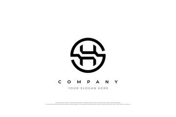 Initial Letter SH or HS Logo Design