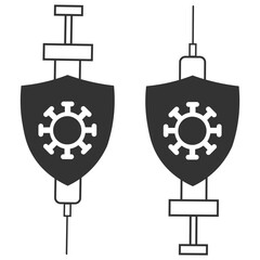 protection immune icon. Shield symbol virus immune system design vector ilustration.