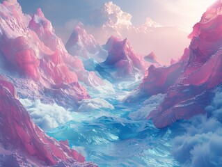 Obraz premium Cartoon playfulness THMIC THMIC Icy coolness Ethereal Fantasy