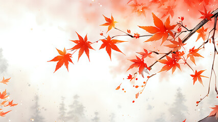 Serene Autumn Maple Branches.

Gently swaying autumn maple branches with vibrant red leaves against a soft, misty background, ideal for tranquil seasonal decor and design themes.