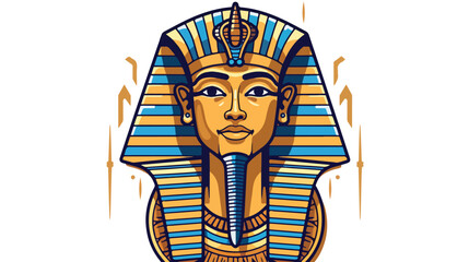 Pharaoh doodle flat vector isolated on white background