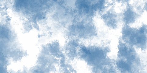 Blue cloud texture cloudy grunge effect aquarelle paint textured background. Abstract natural clouds and smoke hand painted dark blue watercolor on white background. Beautiful cloudy blue Blurry.
