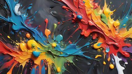 Colorful brushstrokes of paint