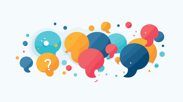 Question and answer vector illustration. Colourful