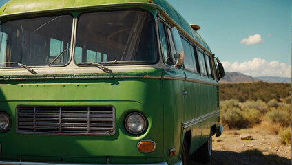 green hipster minibus