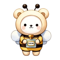 Cute Bear Dressed as a Bee Illustration
