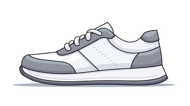 Shoe side view vector icon on white background. Flat