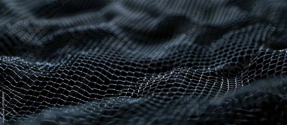 Wall mural black nylon net texture pattern