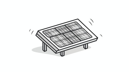 Solar panel vector sketch icon isolated on background
