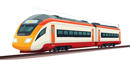 Train travel transport flat vector isolated on white