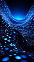  Abstract technology network futuristic background,3d blue hole pattern with bokeh glowing lights effect,Concept for New Technology network web electronic wallpaper, Generative Ai. - obrazy, fototapety, plakaty