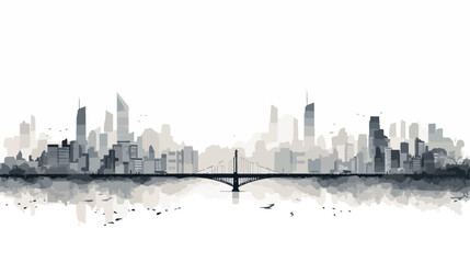 Vector conceptual urban illustration. big city poll