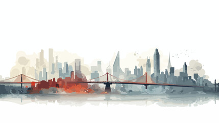 Vector conceptual urban illustration. big city poll