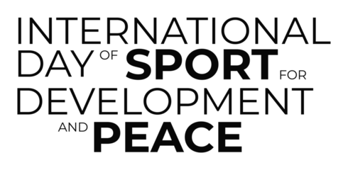 Gartenposter International Day of Sport for Development and Peace - motivation and inspiration positive quote lettering phrase calligraphy, typography. Hand written black text with white background. Vector element © Jameel