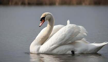 A Swan With Its Feathers Rustling In The Wind Cre Upscaled 3