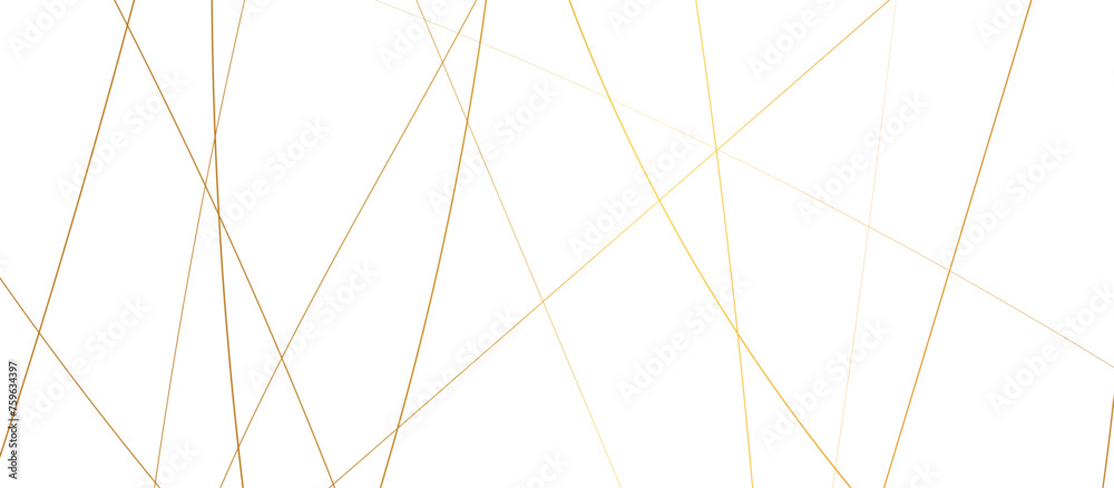 Wall mural golden chaotic lines abstract geometric pattern. vector textrue 3d illustration. geometric design cr